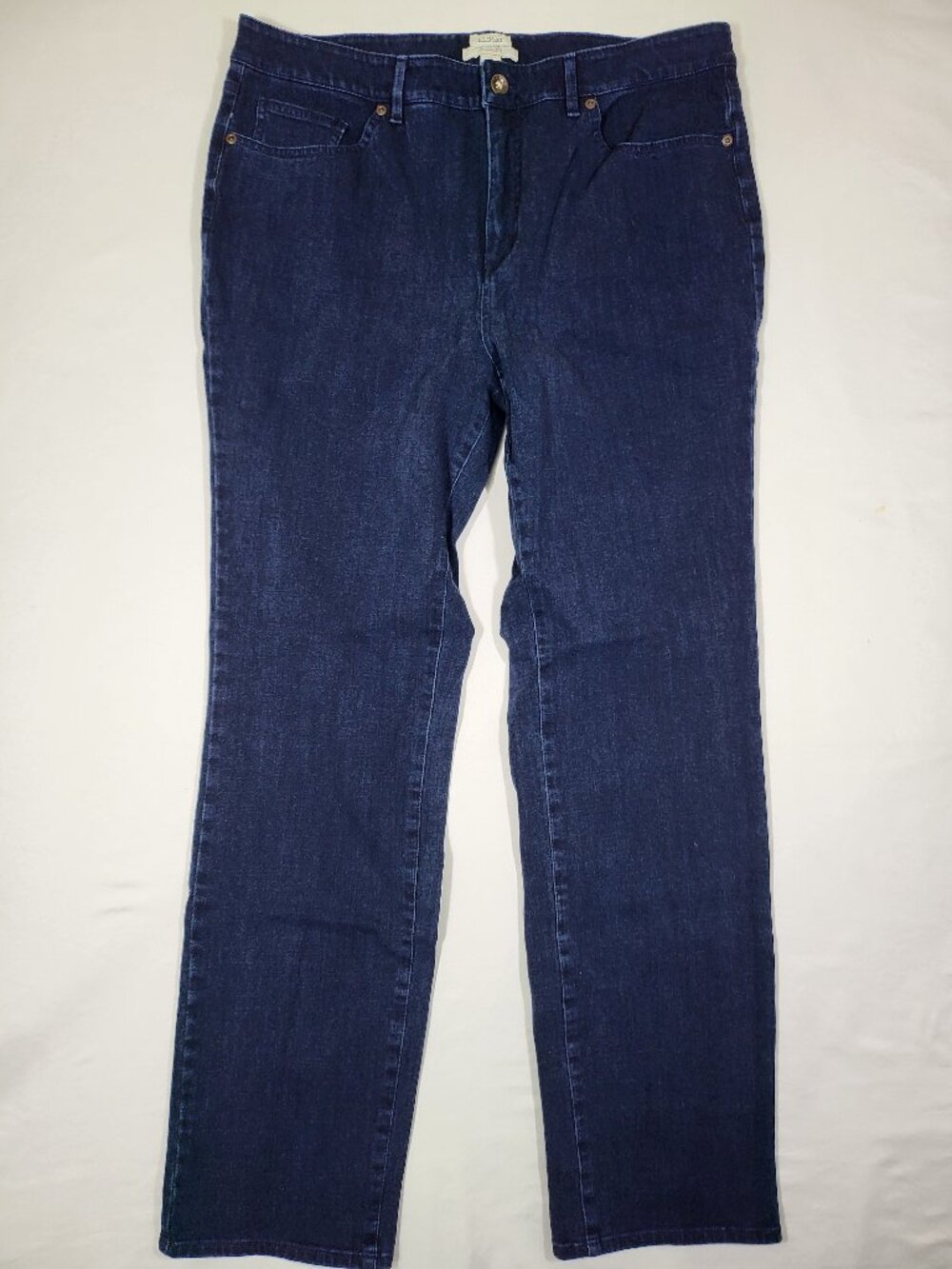 L.L. Bean Classic Fit Jeans Size 16 Dark Wash Straight Leg Denim Mid Rise